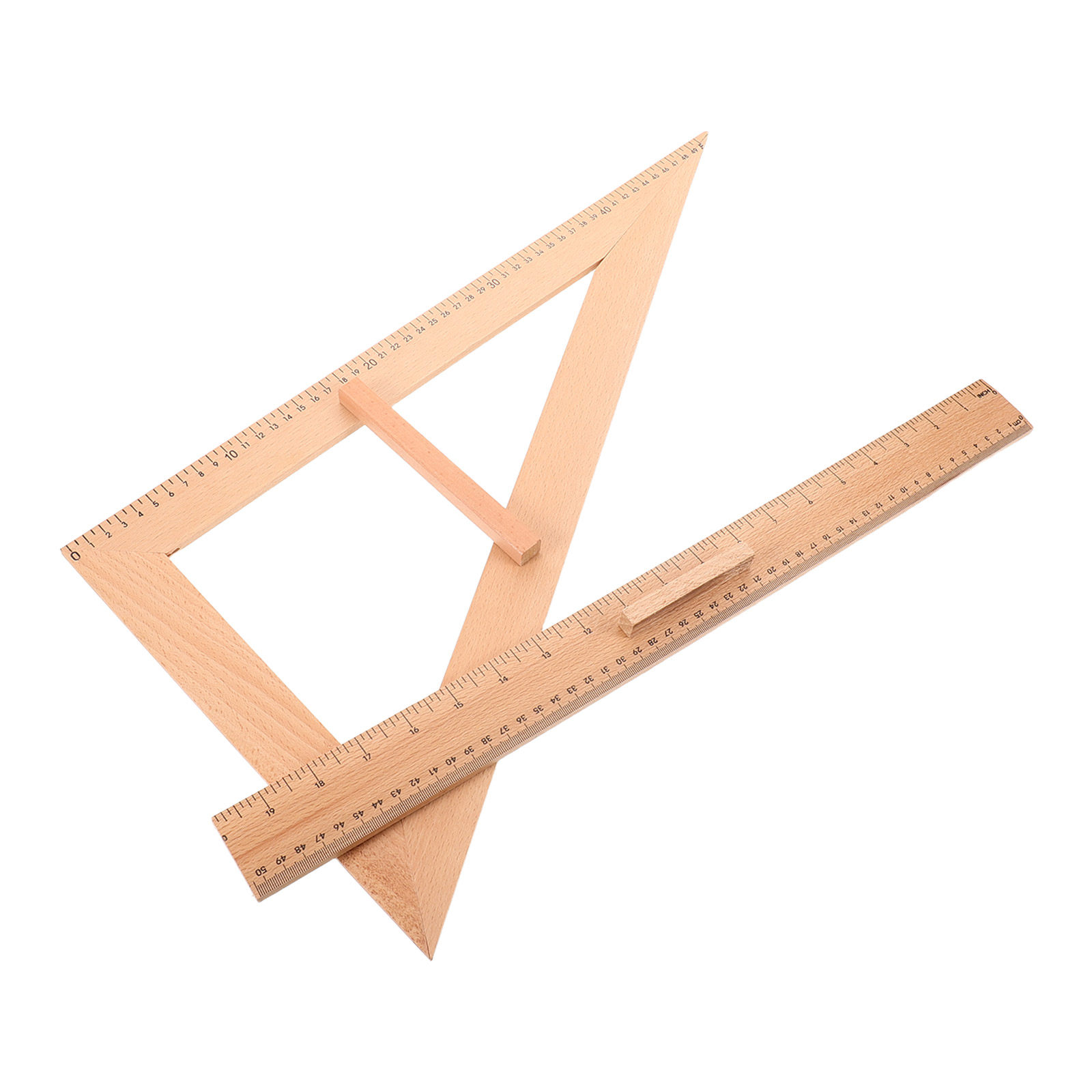 Woodworking Teacher - 2 Stück dreieckiges Messlineal aus Holz,