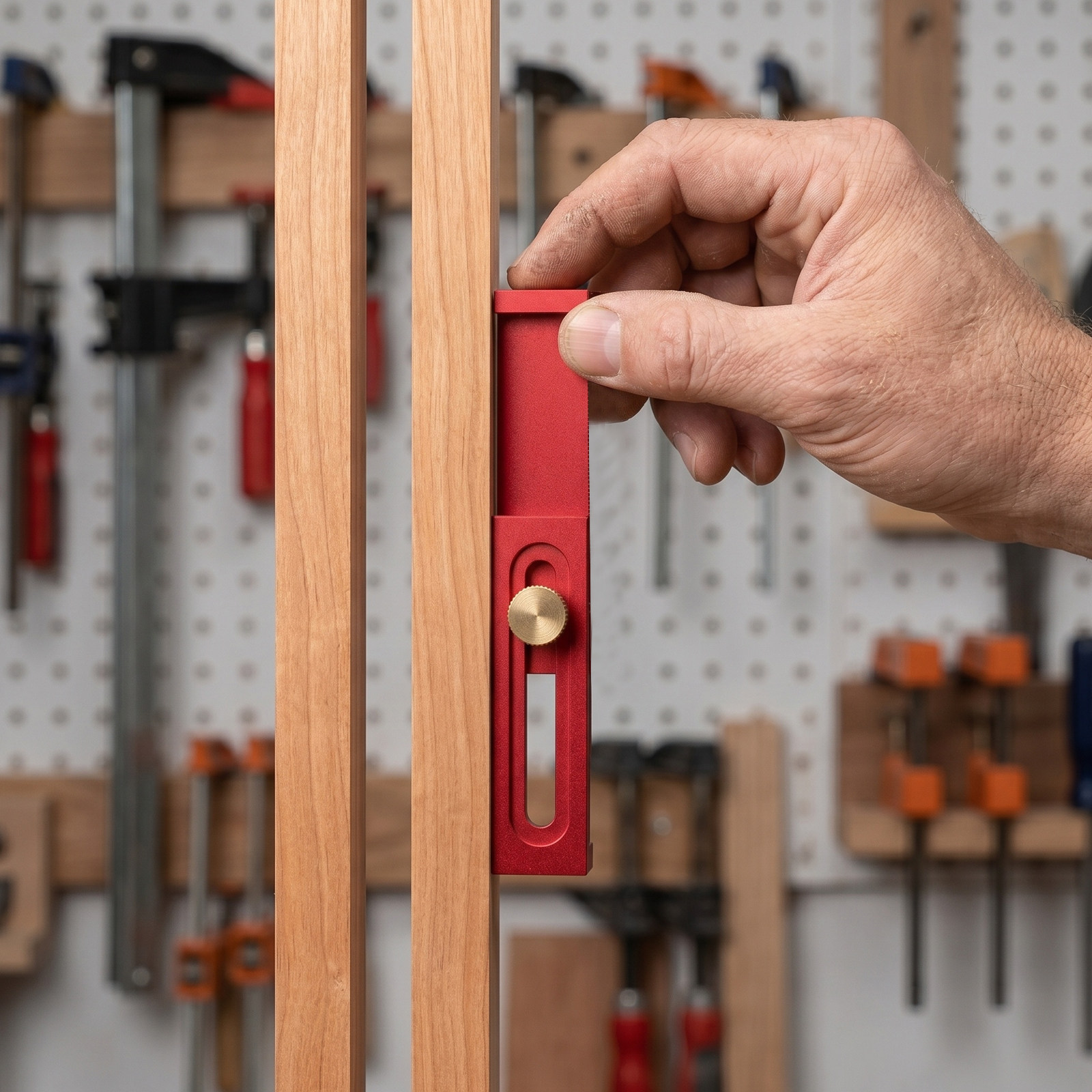 Woodworking Joints - Holzbearbeitungs-Messlineal 5-40mm Aluminiumlegierung Tiefenmessgerät Verriegelbar Präzise