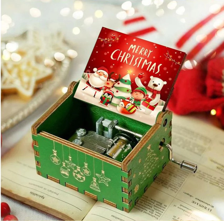 Woodworking Tv - Hölzerne Handkurbel Spieluhr Frohe Weihnachten Geschenk