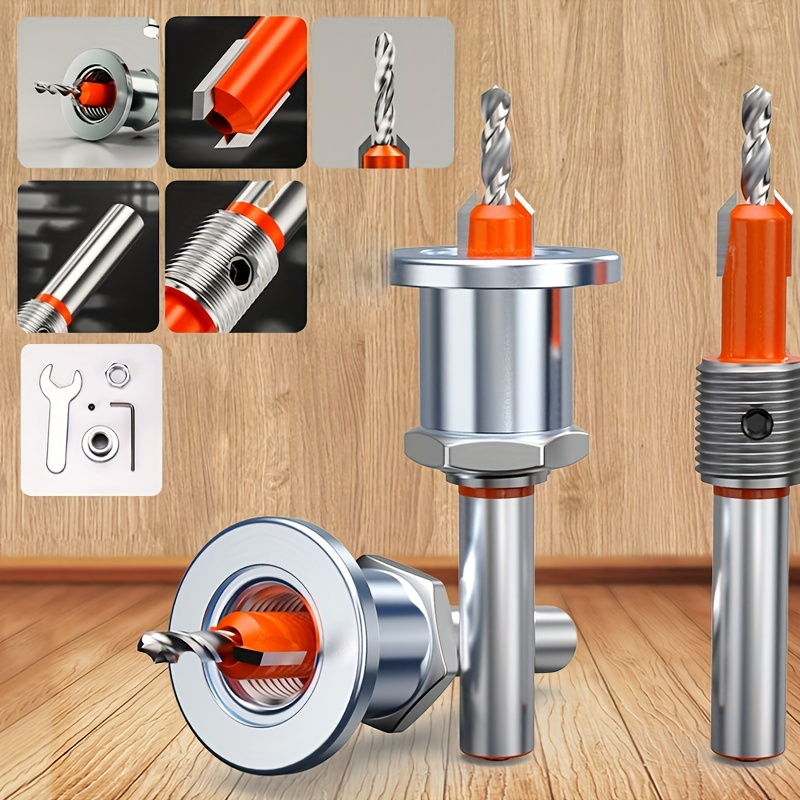 Woodworking Kickback - 3-teiliges Holzbearbeitungs-Bohrer-Set mit Schaft, Industriequalität Fräs-