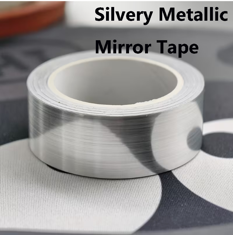 Woodworking Tv - Metallic-Silber-Spiegelband – selbstklebendes dekoratives Klebeband für