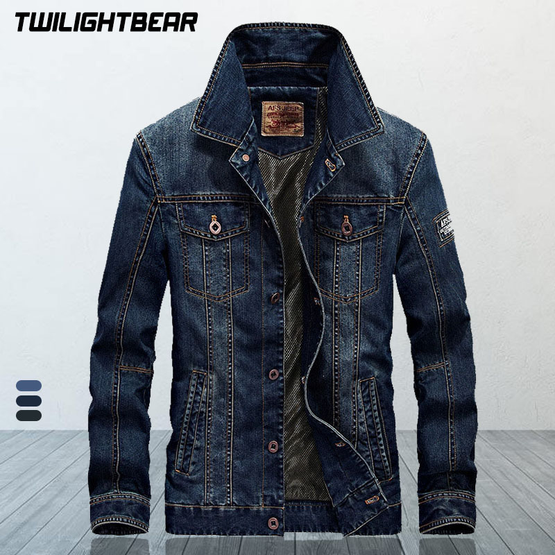 Woodworking Brand - Hochwertige Herren-Jeansjacke 5XL Übergroßer Mantel Frühling