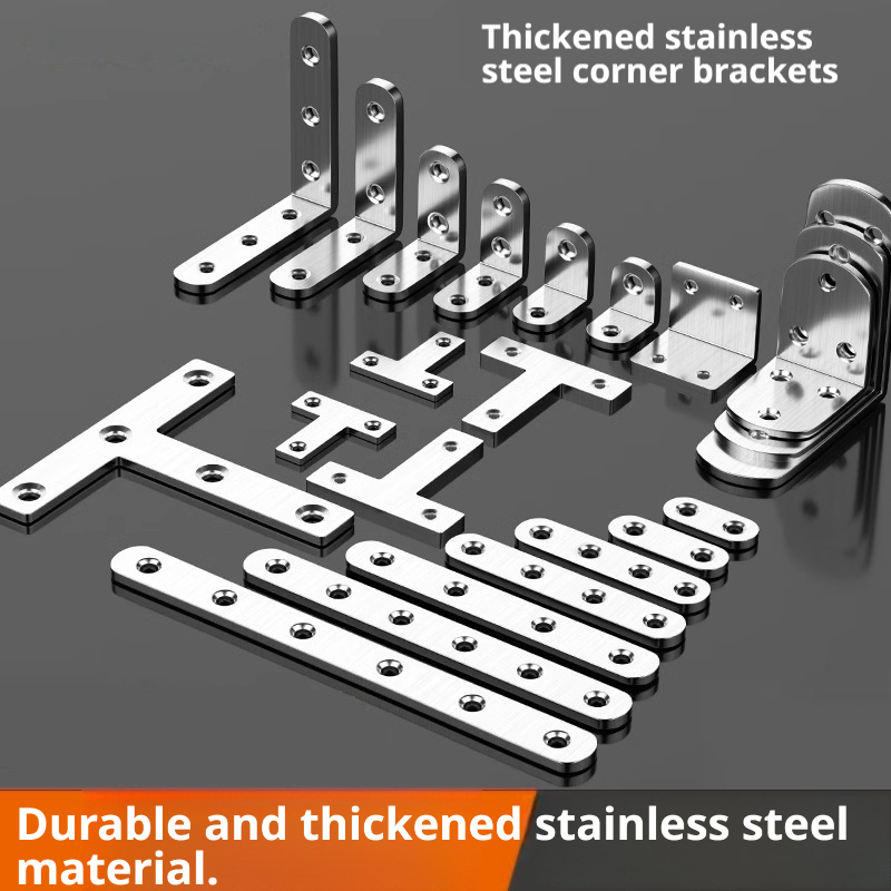 Woodworking Joints - Möbel- und Schrank-Eckverbinder - Edelstahl 90-Grad-L-Verbindungshalterungen
