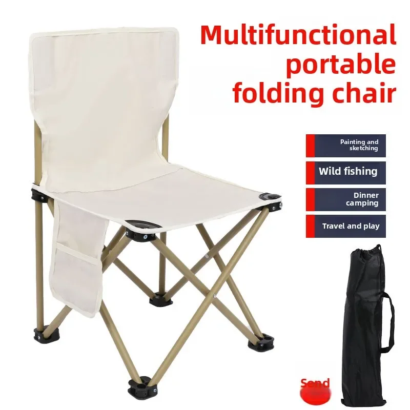 Woodworking Outdoor Furniture - Tragbarer Klappstuhl mit Rückenlehne, leichter Outdoor-Hocker