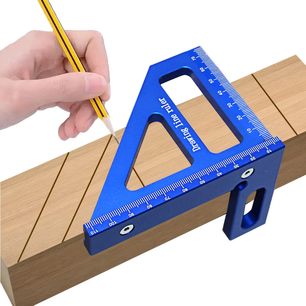 Woodworking For Engineers - Holzbearbeitungs-Winkelmesser aus Aluminiumlegierung, Gehrungsdreieck-Lineal, hochpräzises Layout-Messwerkzeug