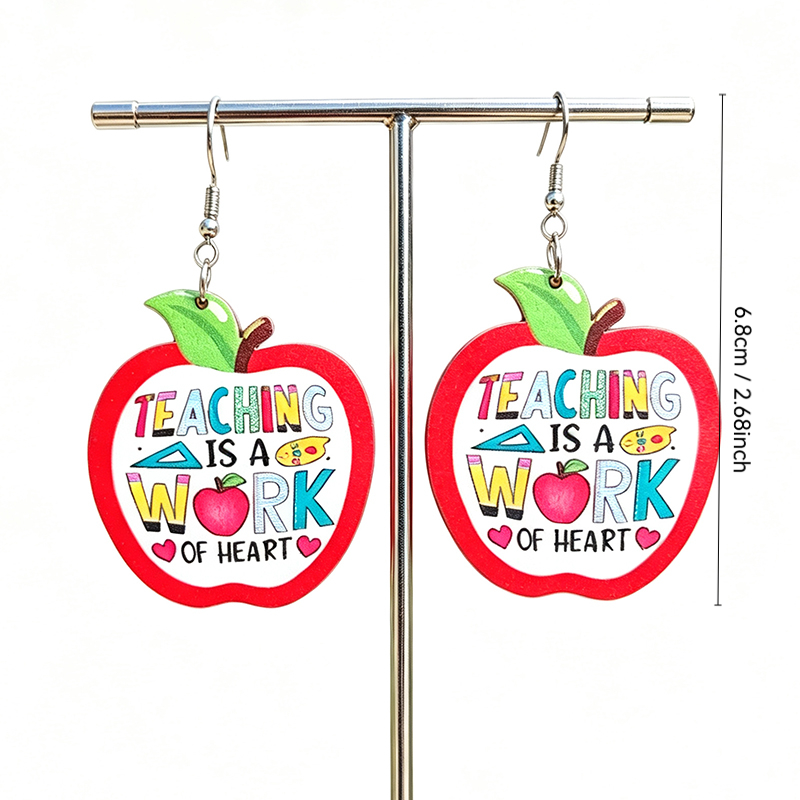 Niedliche rote Apfel-Ohrringe  – Woodworking Teacher Bewertung und Preis