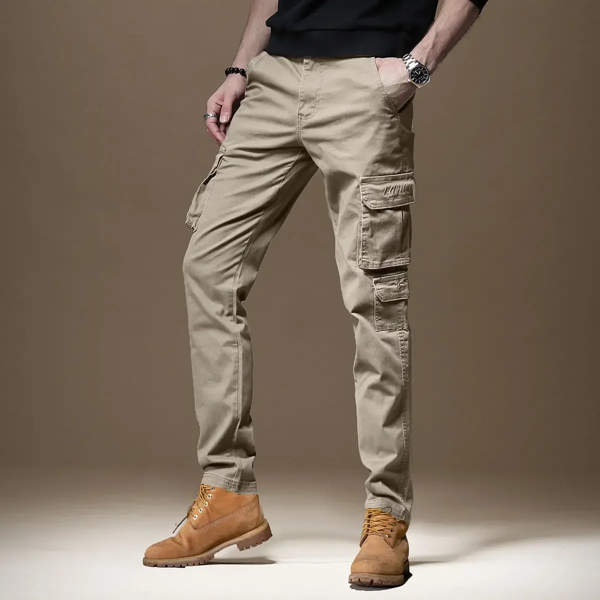 Hosen Mann Schwarz Slim Cargo  – Woodworking Brand Bewertung und Preis