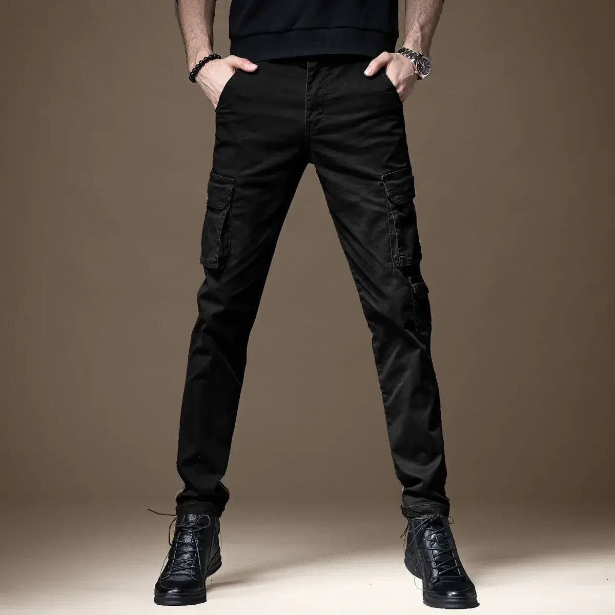 Hosen Mann Schwarz Slim Cargo  – Woodworking Brand Bewertung und Preis